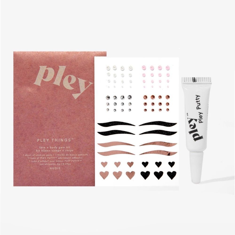 NEW Pley Beauty Nudie Pley Things Reusable Face and Body Gems Festival